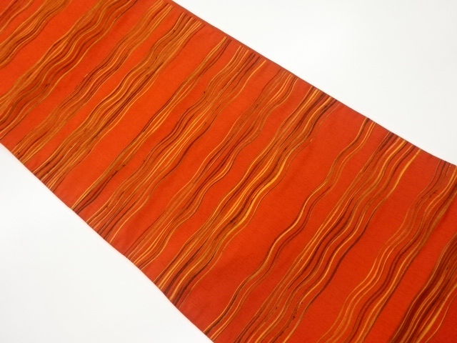 横縞模様織出し洒落袋帯